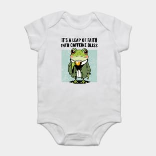 Frog Drinking Coffee Baby Bodysuit
